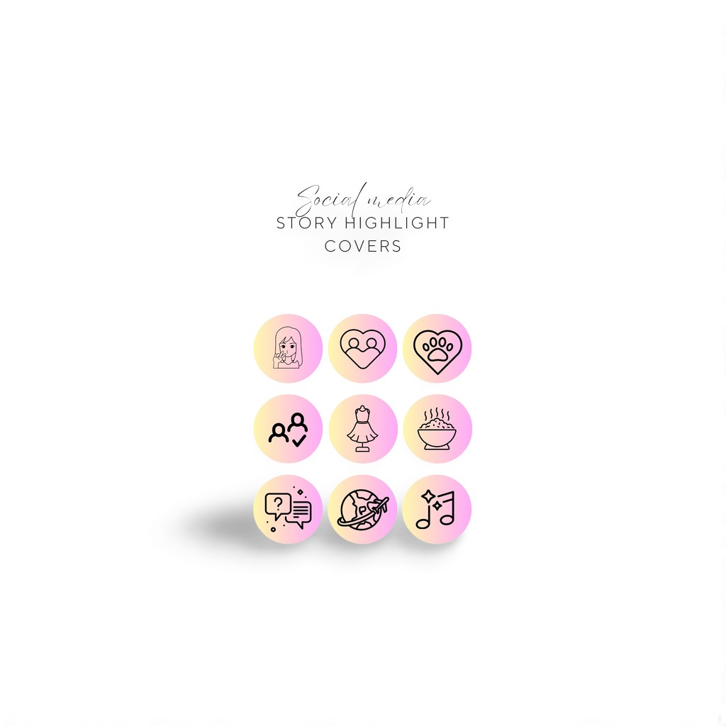pastel social media story highlight covers pack