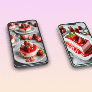 delicious strawberry dessert phone wallpaper pack #1
