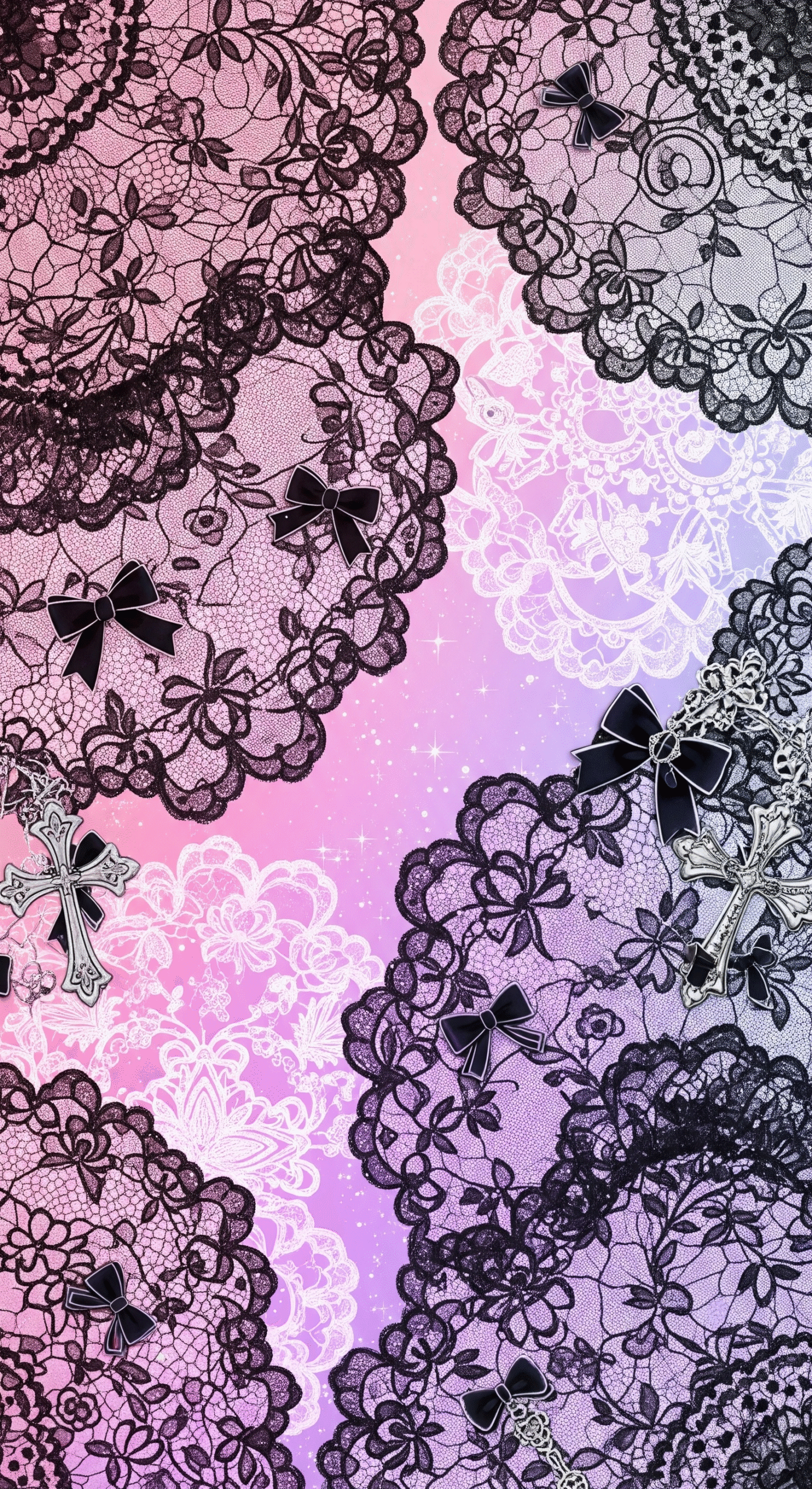 Jirai Kei Wallpaper Collection: 11 Broken Heart & Lace Phone Backgrounds - Image 9