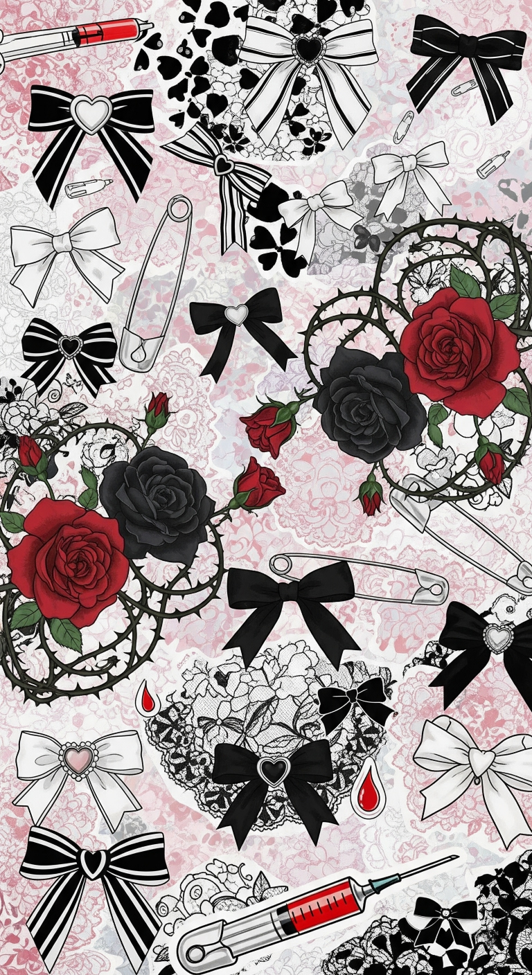 Jirai Kei Wallpaper Collection: 11 Broken Heart & Lace Phone Backgrounds - Image 12