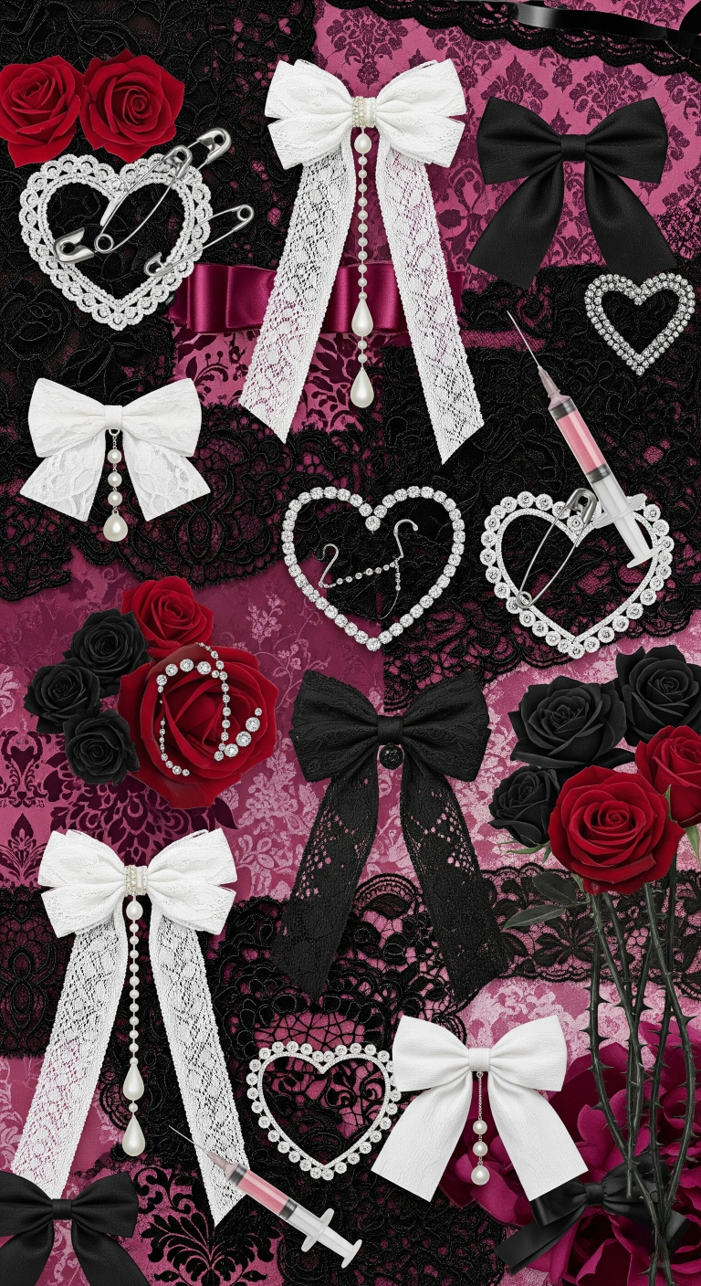 Jirai Kei Wallpaper Collection: 11 Broken Heart & Lace Phone Backgrounds - Image 11